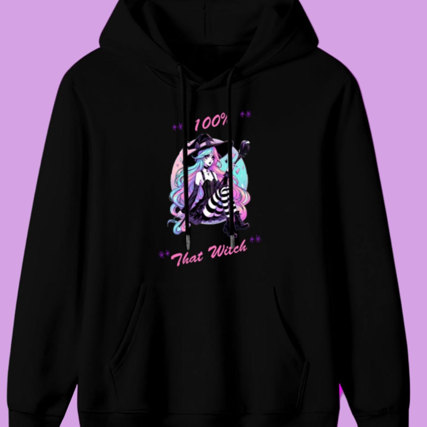 "100% that witch" hoodie front shot photo