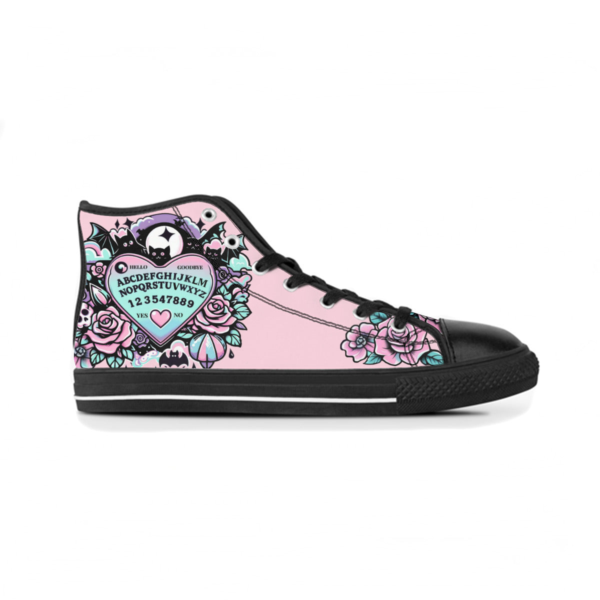 Ouija Board Bubble Gum Pink Converse Style Sneakers - The Gift Dimension
