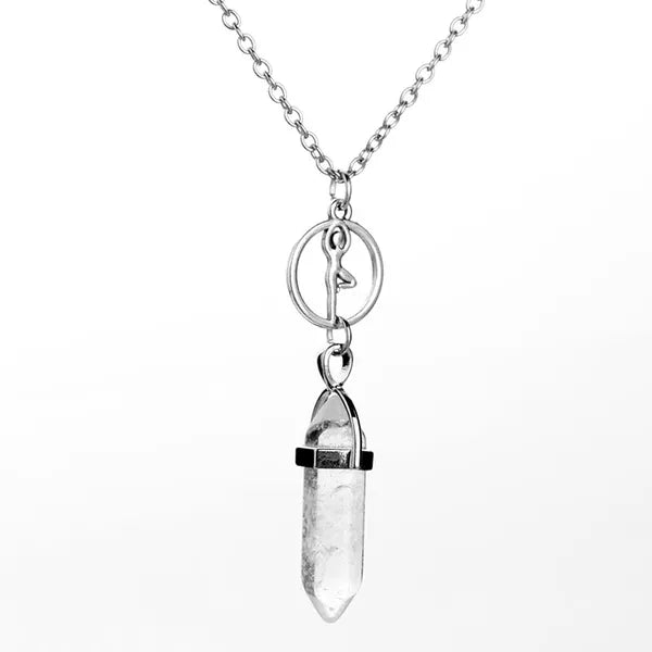 Hexagon Column Natural Stone Necklace-3 Styles Jade, Crystal, Amythyst, Onyx, Quartz,Necklace,The Gift Dimension