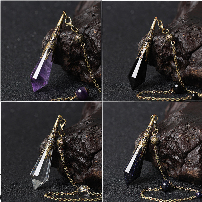 Natural Crystal Pendulum for Divination / Altar Accessory