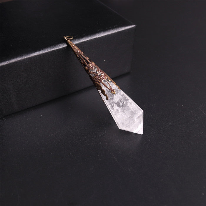 Natural Crystal Pendulum for Divination / Altar Accessory