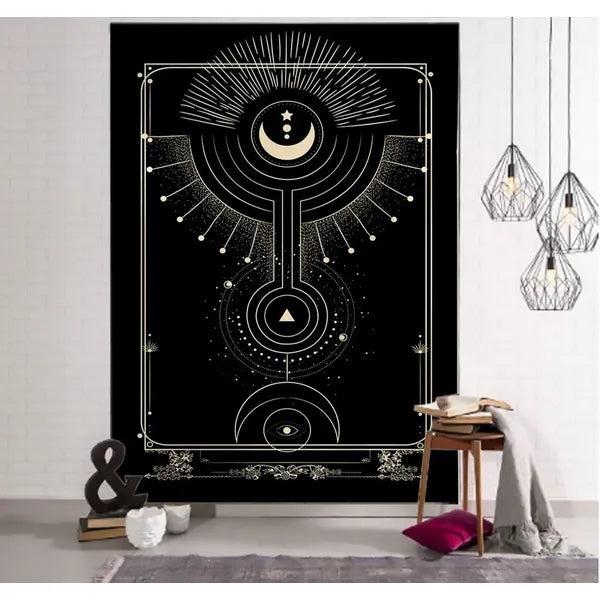 Wiccan Runic Wall Tapestry/Mystical Wall Decor,Wall Tapestry,The Gift Dimension