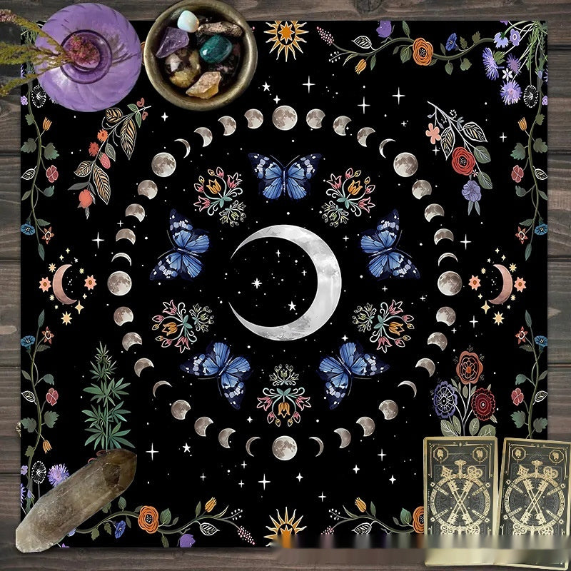 Decorative Altar Cloth in Flower Butterfly Moon Tablecloth Altar
