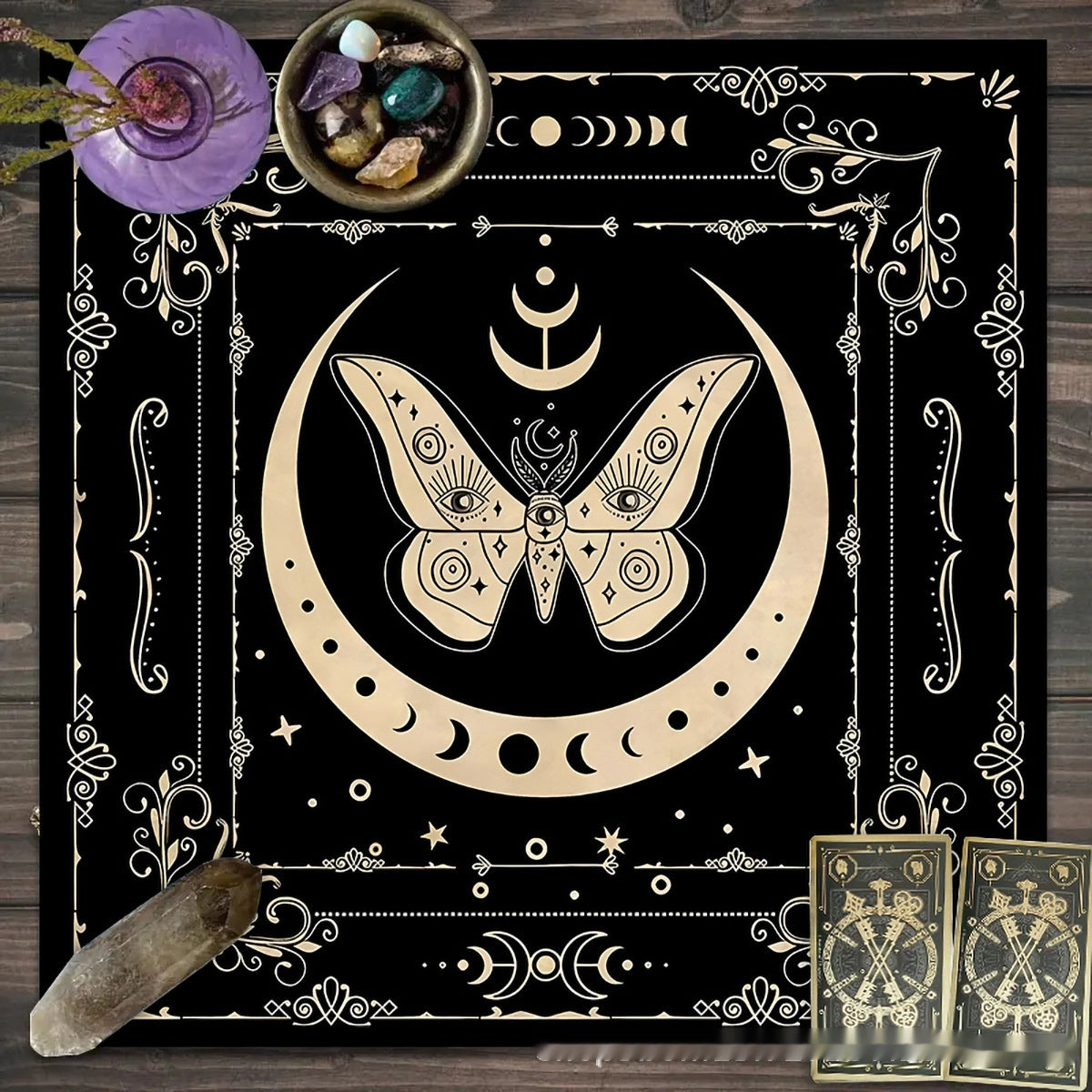Decorative Altar Cloth in Flower Butterfly Moon Tablecloth Altar
