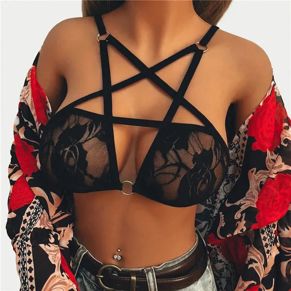Gothic Pentagram Bra,Undergarment,The Gift Dimension