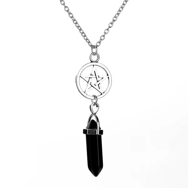 Hexagon Column Natural Stone Necklace-3 Styles Jade, Crystal, Amythyst, Onyx, Quartz,Necklace,The Gift Dimension