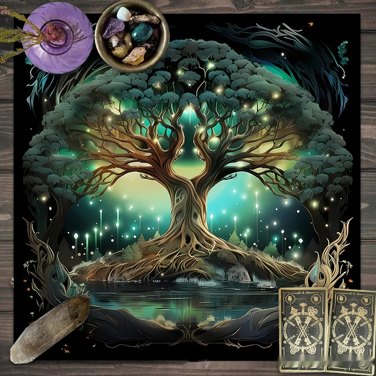Decorative Altar Cloth in Flower Butterfly Moon Tablecloth Altar