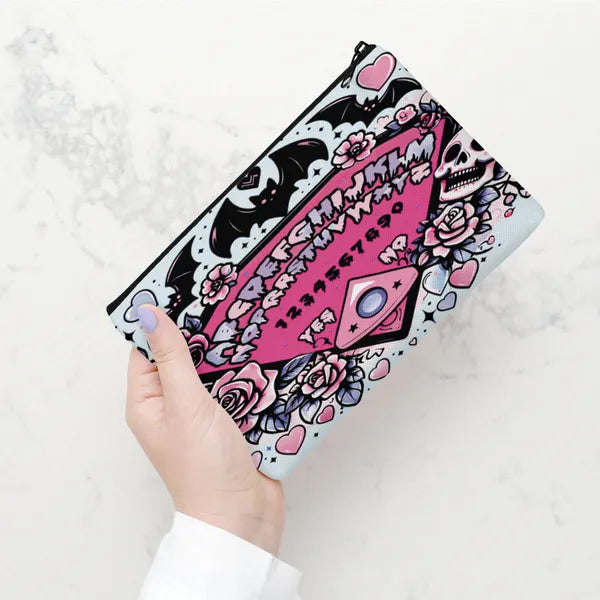 Pastel Goth Ouija Board Zippered Canvas Makeup Bag,,The Gift Dimension