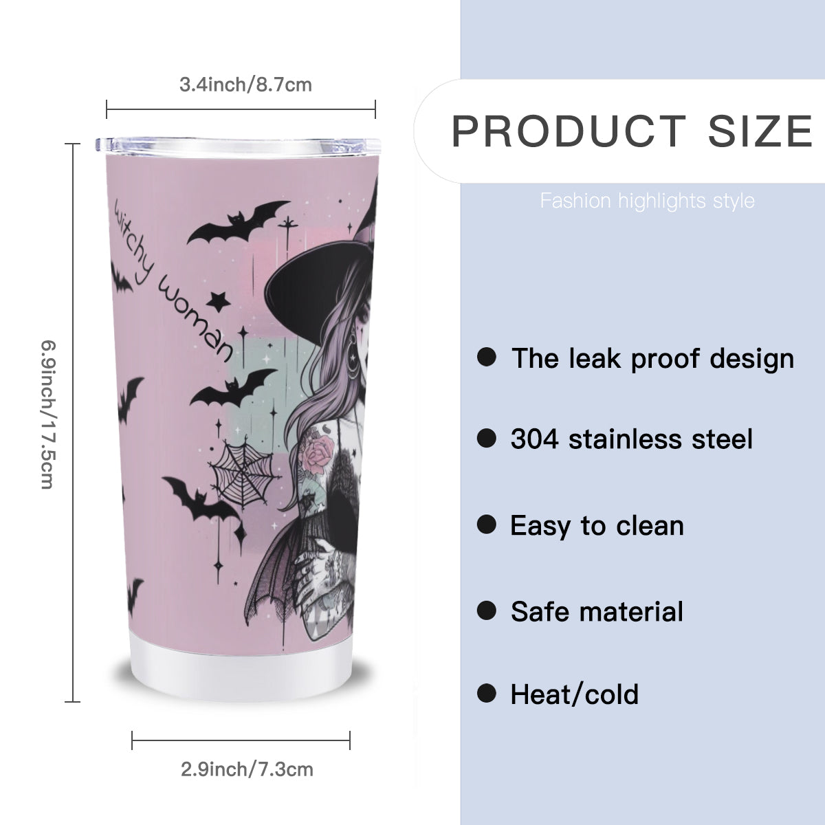 Mystical Witchy Woman Stainless Steel 18oz Tumbler ✨