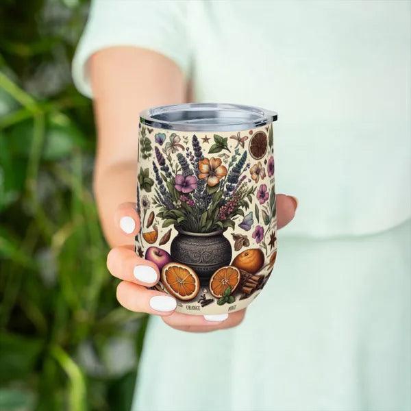Vintage Herbs & Botanicals Wine Tumbler,,The Gift Dimension