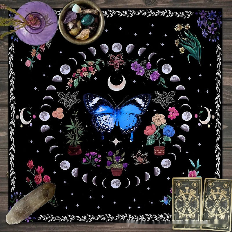 Decorative Altar Cloth in Flower Butterfly Moon Tablecloth Altar