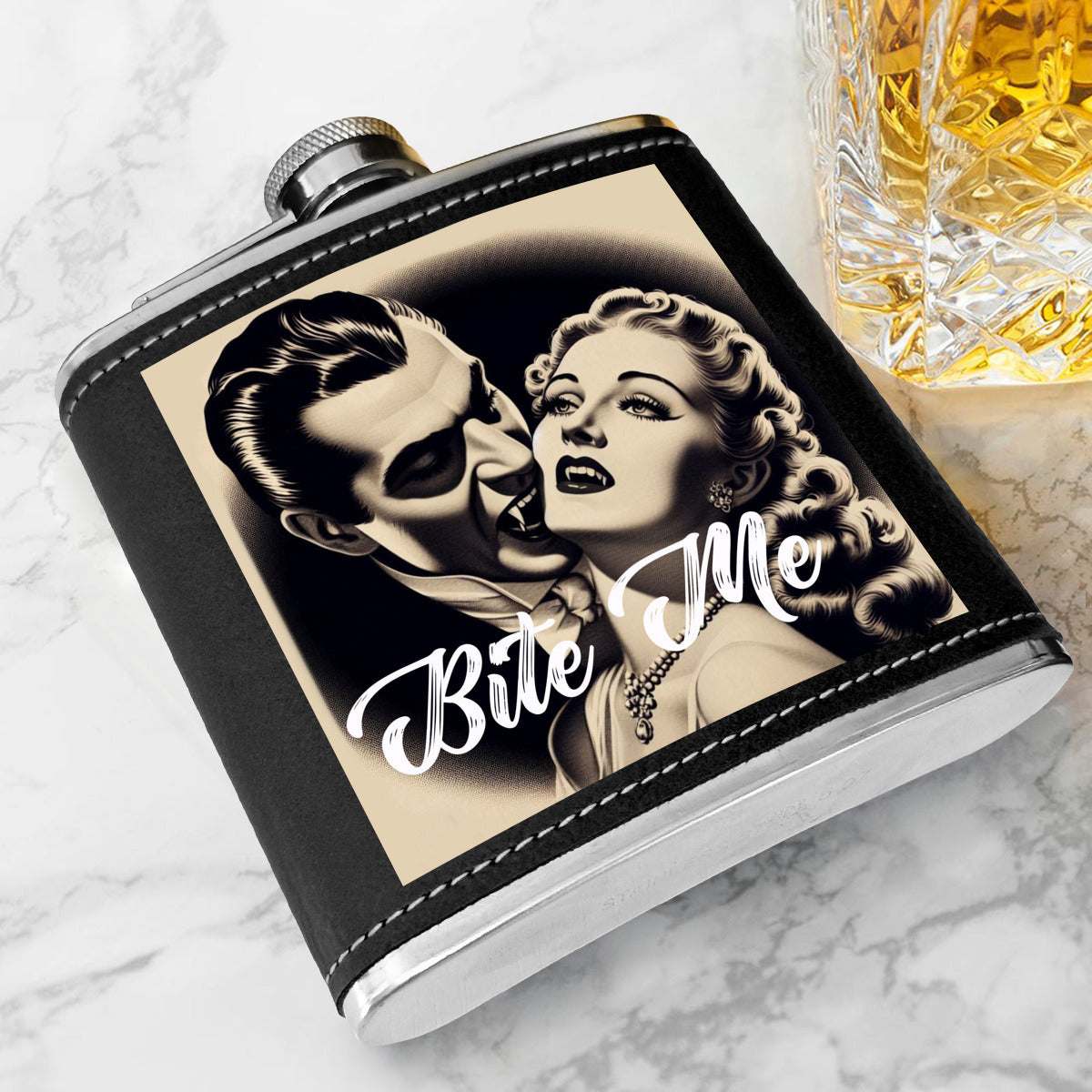 1940 Style Vampire "Bite Me" Flask. - The Gift Dimension