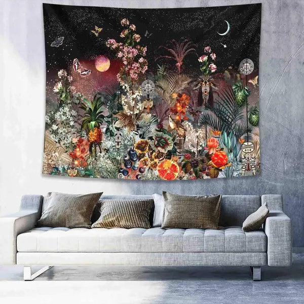 Psychedelic decorative flower wall with stars and moonlight,0,The Gift Dimension