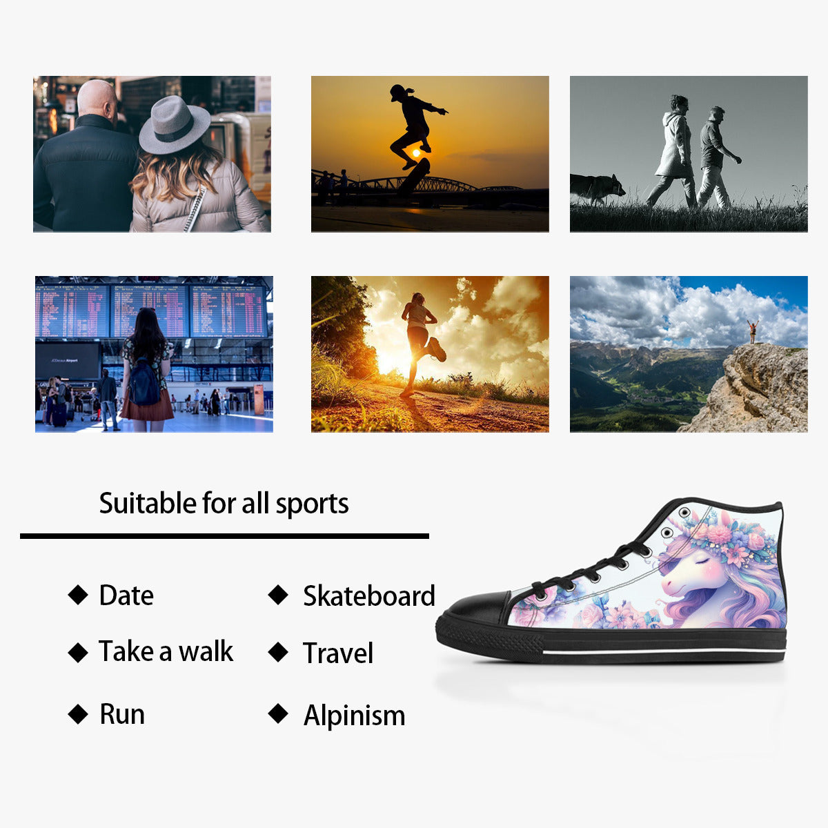 Whimsical Unicorn Converse Style Sneakers- in Soft Mint - The Gift Dimension