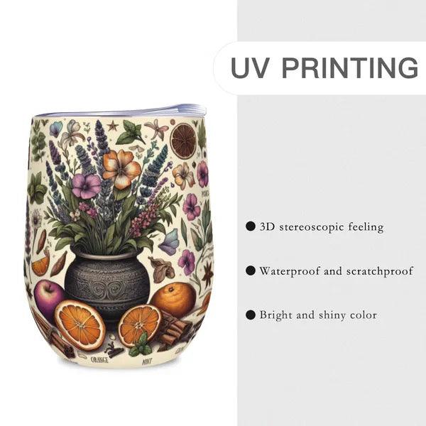 Vintage Herbs & Botanicals Wine Tumbler,,The Gift Dimension
