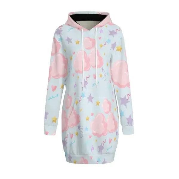Pastel Clouds and Confetti Sweatshirt Dress- in Baby Blue, White, and Lavender!,Sweatshirt Dress,The Gift Dimension