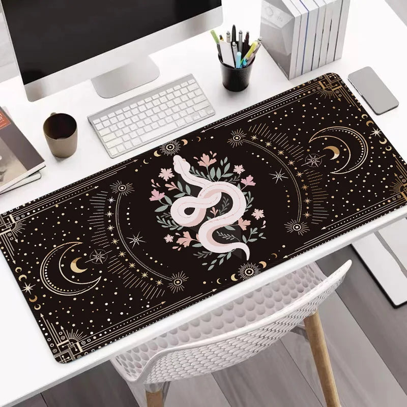 Mystic Snake Extra Wide Gaming Mouse Pad/ Occult Themed PC Accessory