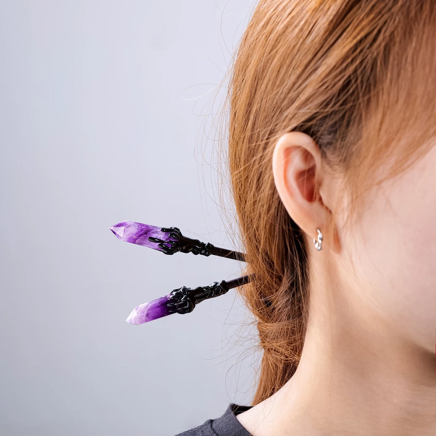 Mystical Crystal Hair Pins - Gothic Witch Accessories-Natural Crystal