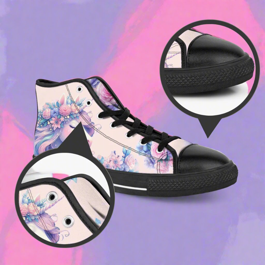 Whimsical Unicorn Converse Style Sneakers! in Soft Pink - The Gift Dimension