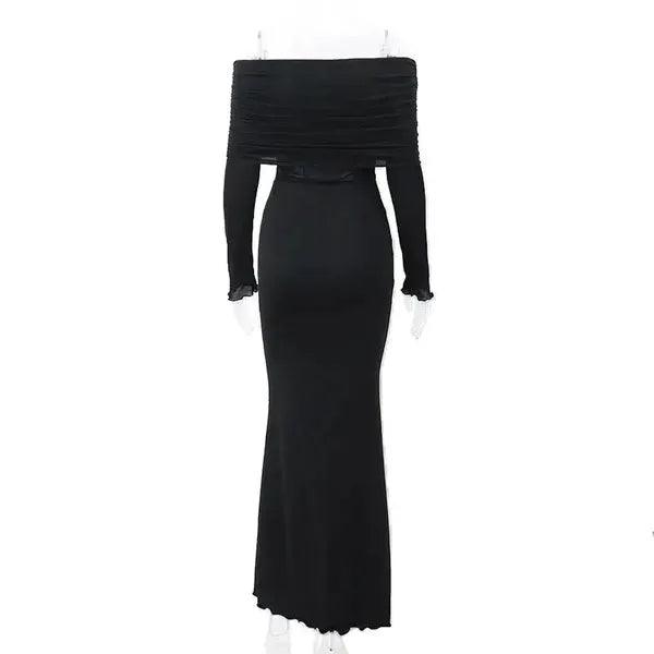 Dark Beauty Off Shoulder Dress,Black Dress,The Gift Dimension