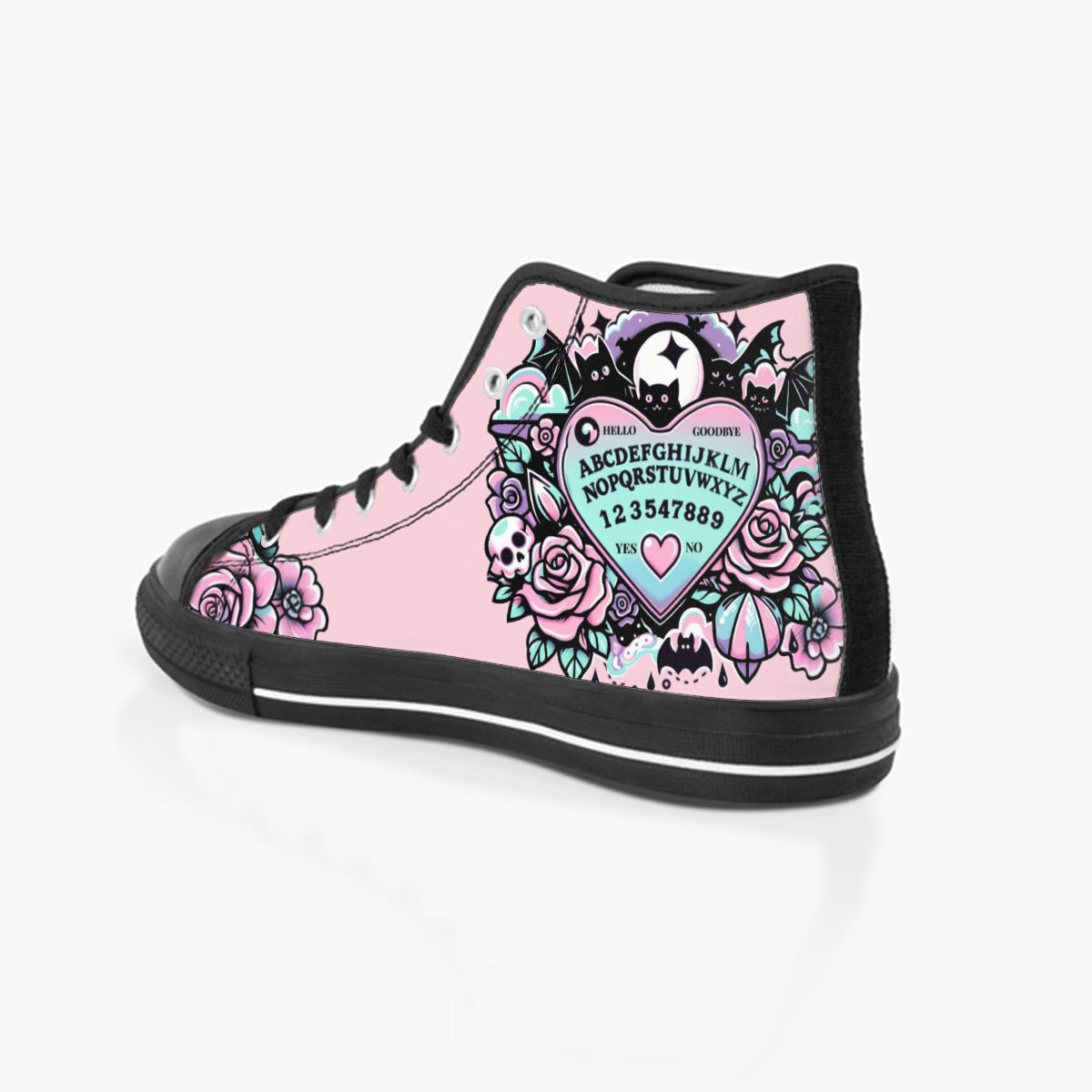 Ouija Board Bubble Gum Pink Converse Style Sneakers - The Gift Dimension