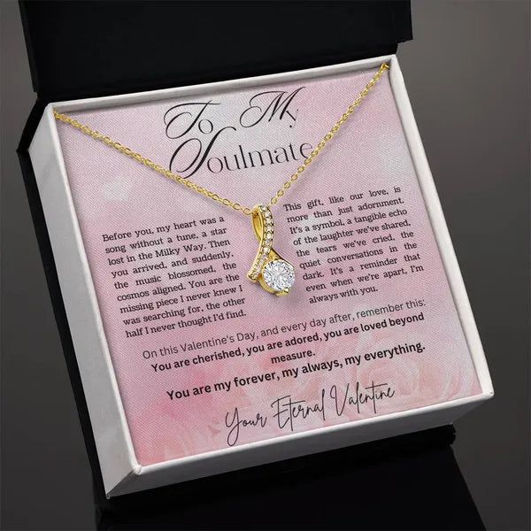 For my Soulmate, Valentine's Day Alluring Beauty Tear Drop Necklace in 14K white gold, 18k yellow gold finishes. Style 1.,Pendant Necklace,The Gift Dimension