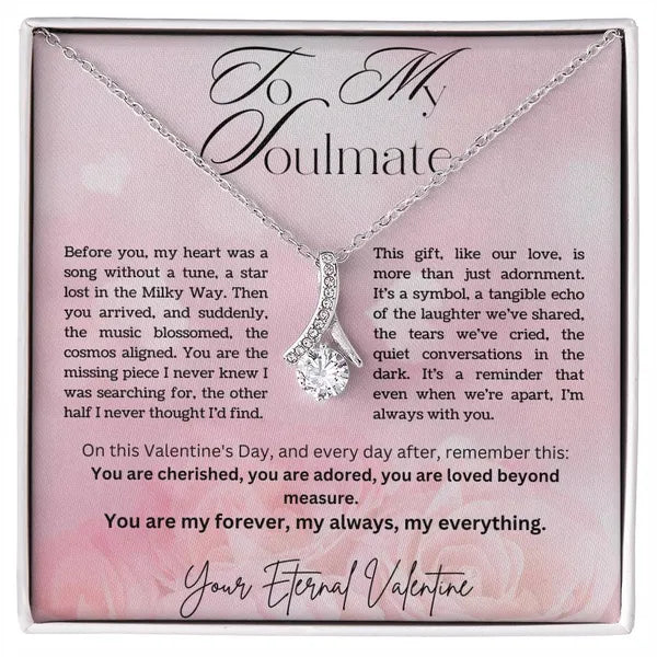 For my Soulmate, Valentine's Day Alluring Beauty Tear Drop Necklace in 14K white gold, 18k yellow gold finishes. Style 1.,Pendant Necklace,The Gift Dimension