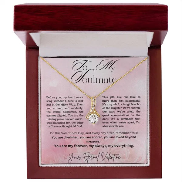 For my Soulmate, Valentine's Day Alluring Beauty Tear Drop Necklace in 14K white gold, 18k yellow gold finishes. Style 1.,Pendant Necklace,The Gift Dimension