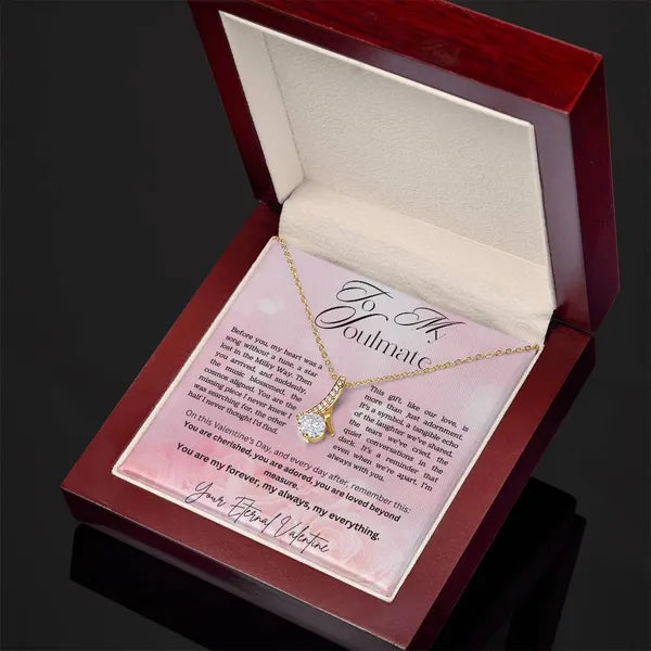 For my Soulmate, Valentine's Day Alluring Beauty Tear Drop Necklace in 14K white gold, 18k yellow gold finishes. Style 1.,Pendant Necklace,The Gift Dimension