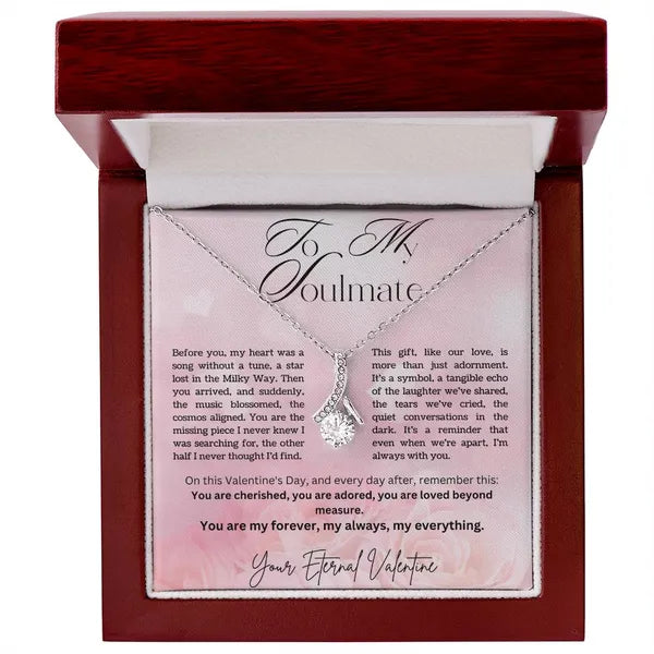 For my Soulmate, Valentine's Day Alluring Beauty Tear Drop Necklace in 14K white gold, 18k yellow gold finishes. Style 1.,Pendant Necklace,The Gift Dimension