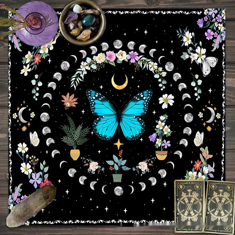 Decorative Altar Cloth in Flower Butterfly Moon Tablecloth Altar