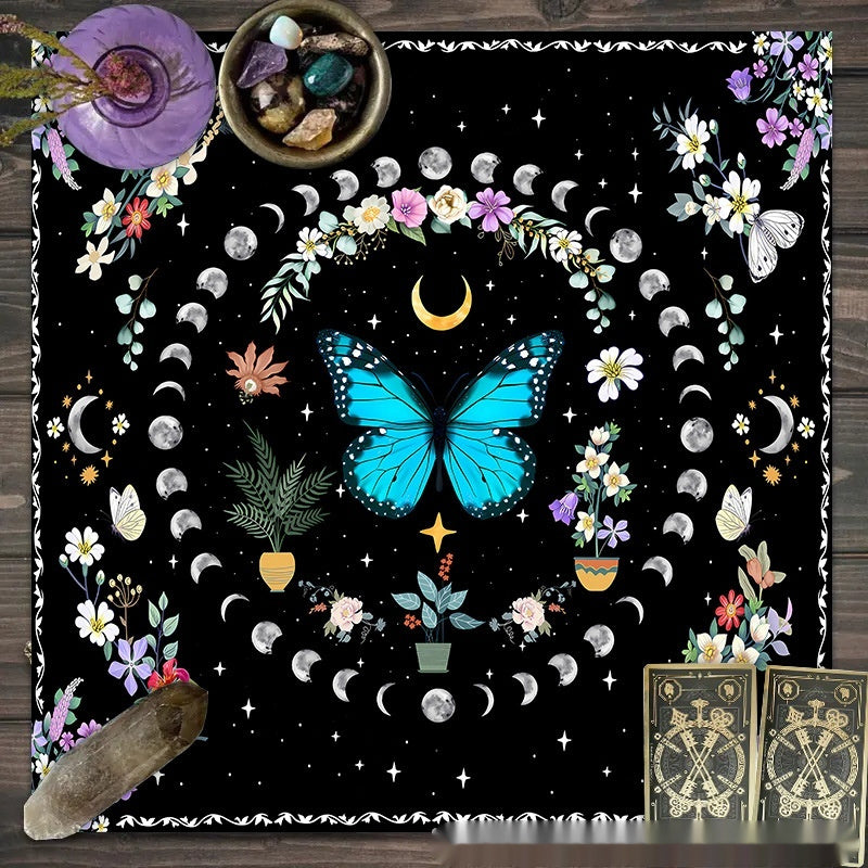 Decorative Altar Cloth in Flower Butterfly Moon Tablecloth Altar