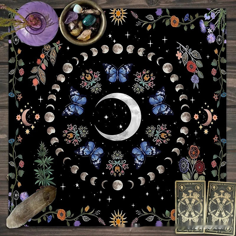 Decorative Altar Cloth in Flower Butterfly Moon Tablecloth Altar