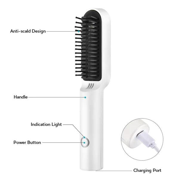 Wireless Heating Hair Styling Comb,,The Gift Dimension
