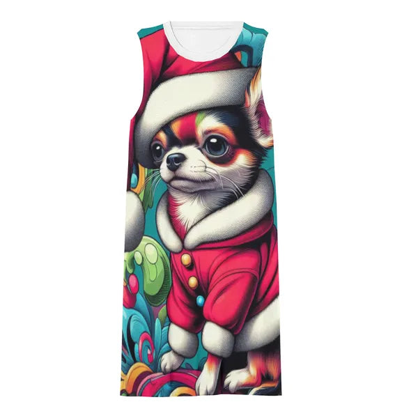 CHIHUAHUA SANTA DRESS/T-shirt Dress Style,,The Gift Dimension