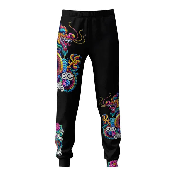 Vibrant Celestial Luck Dragon Sweatpants🐉,Sweatpants,The Gift Dimension