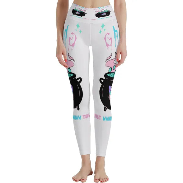Ghouls Just Wanna Have Fun Halloween Yoga Pants- IN WHITE,Yoga Pants,The Gift Dimension