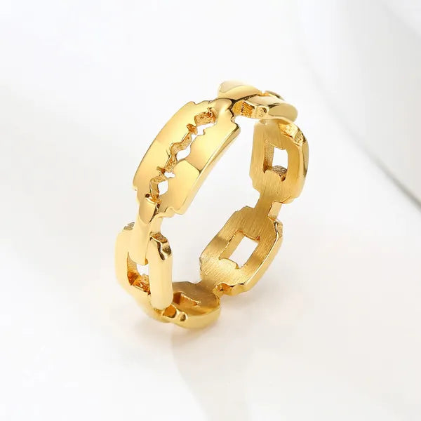 Chain Link & Razor Blade Rings in Silver & Gold,Men's Ring,The Gift Dimension