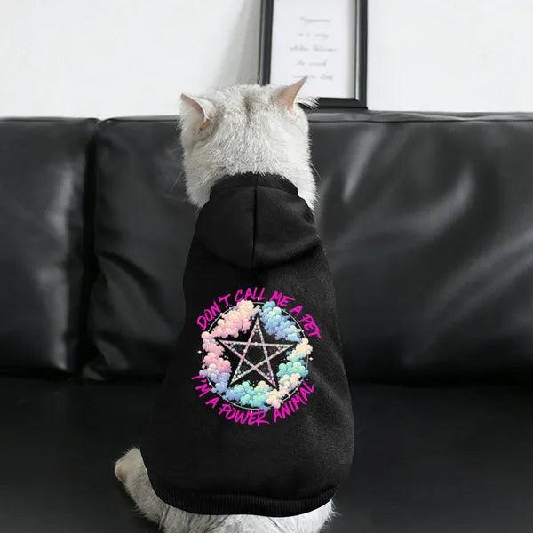Cotton Pet Hoodie with "Don't Call Me a Pet, I'm a Power Animal!",The Gift Dimension