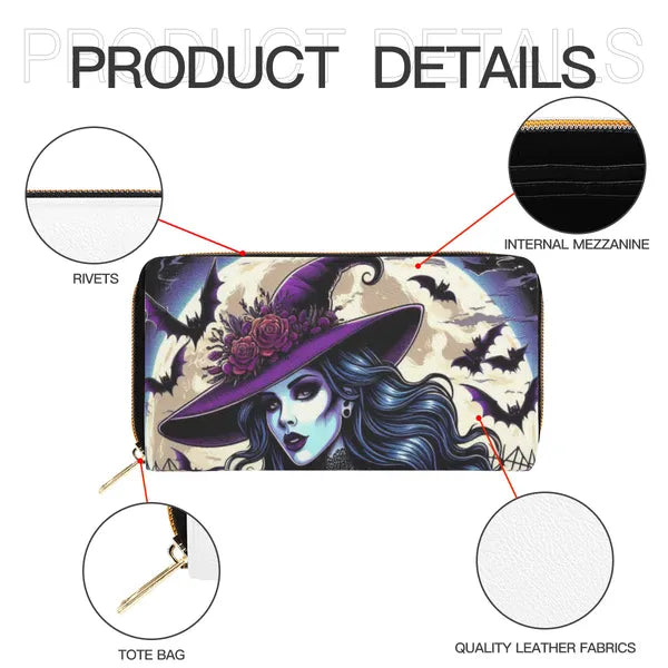 Witchy Vibes Zip up Wallet and Card Holder,Zipper Wallet,The Gift Dimension