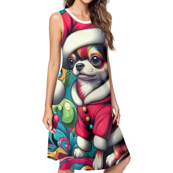 CHIHUAHUA SANTA DRESS/T-shirt Dress Style,,The Gift Dimension