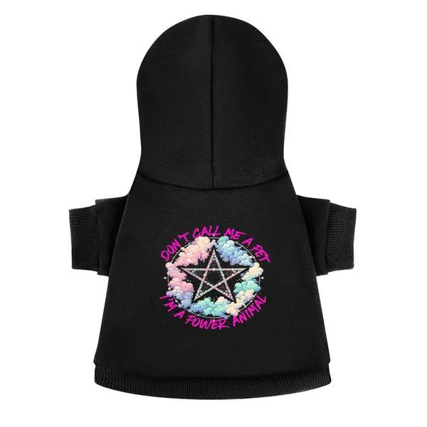 Cotton Pet Hoodie with "Don't Call Me a Pet, I'm a Power Animal!",Pet Hoodie,The Gift Dimension