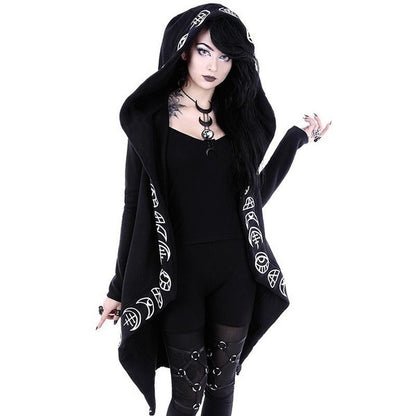 Long Gothic Hoodie Photo Front close up