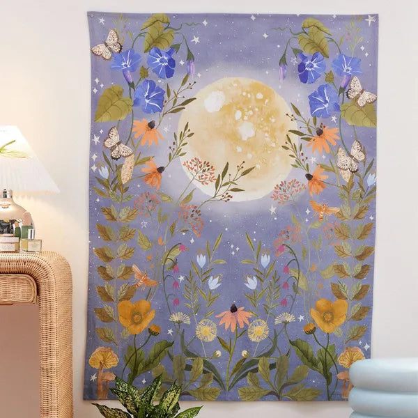 Psychedelic decorative flower wall with stars and moonlight,0,The Gift Dimension