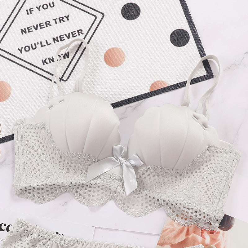 Mermaid Shell Lace Detailed Halter Bra