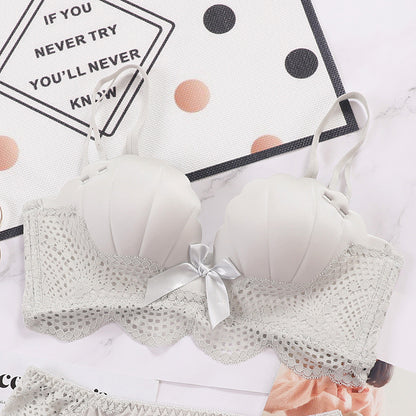 Mermaid Shell Lace Detailed Halter Bra