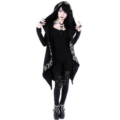 Long Gothic Hoodie Photo Hood up shot