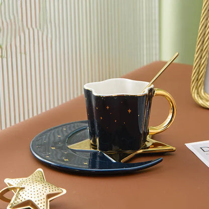 Celestial Tea Set- Cup w/Star And Crescent Moon Saucer-in 4 colors,Decorative Tea Set,The Gift Dimension