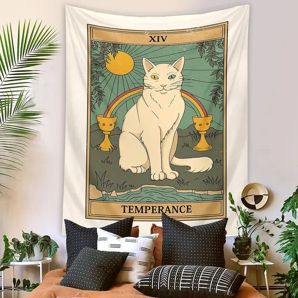 Cat Style Tarot Deck Tapestry/Bohemian Wall Decor-11 Styles,Wall Tapestry,The Gift Dimension