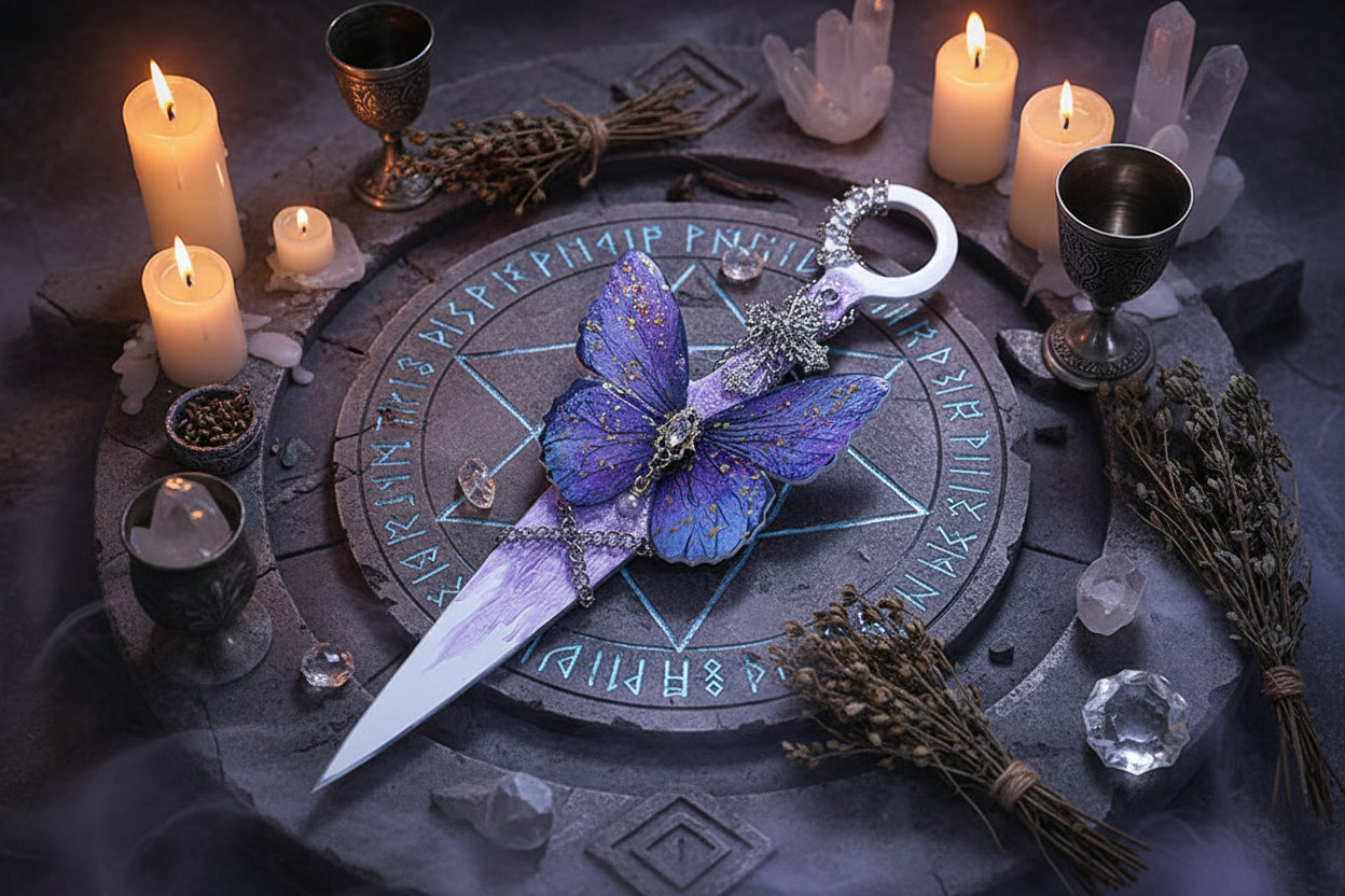 Assorted Decorative Altar Athames in Gorgeously Witchy and Fantasy Themes